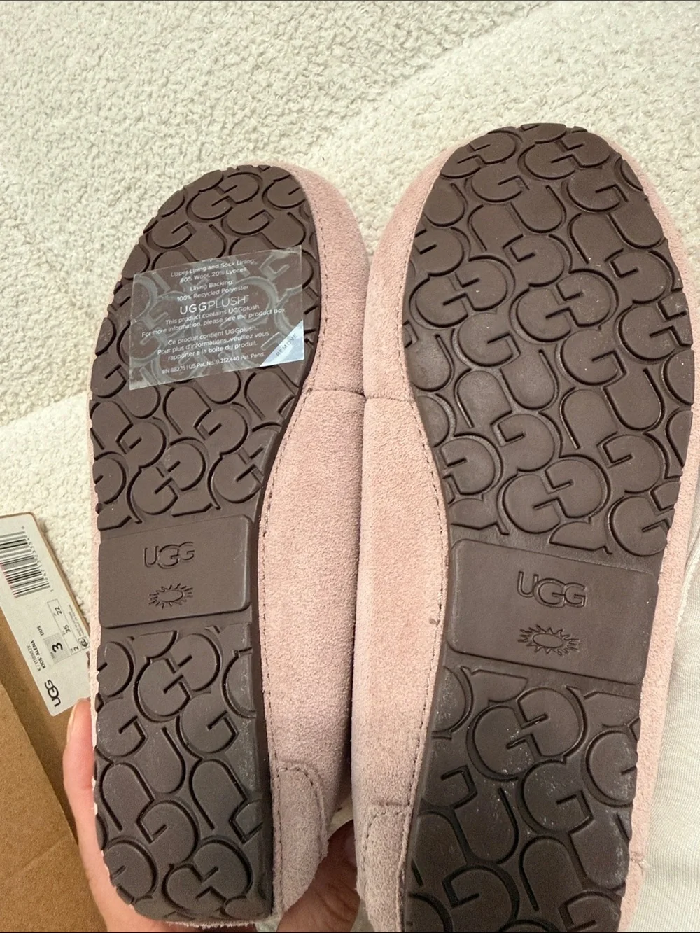 UGG Kids Pink Suede Faux-Fur Moccasin Slippers